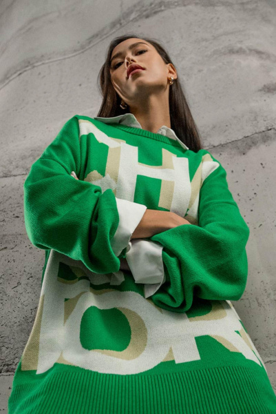 Джемпер оверсайз Logomania (травяной)